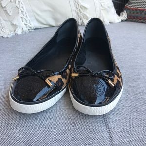Tory Burch Ocelot Leopard Flat Sneakers Size 11